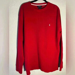 Men’s Polo Ralph Lauren Red Long Sleeve Big & Tall Crewneck Shirt Size 2XL TG